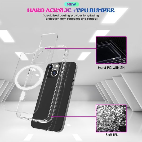 Apple iPhone 13 Protective Case Transparent with Magnets