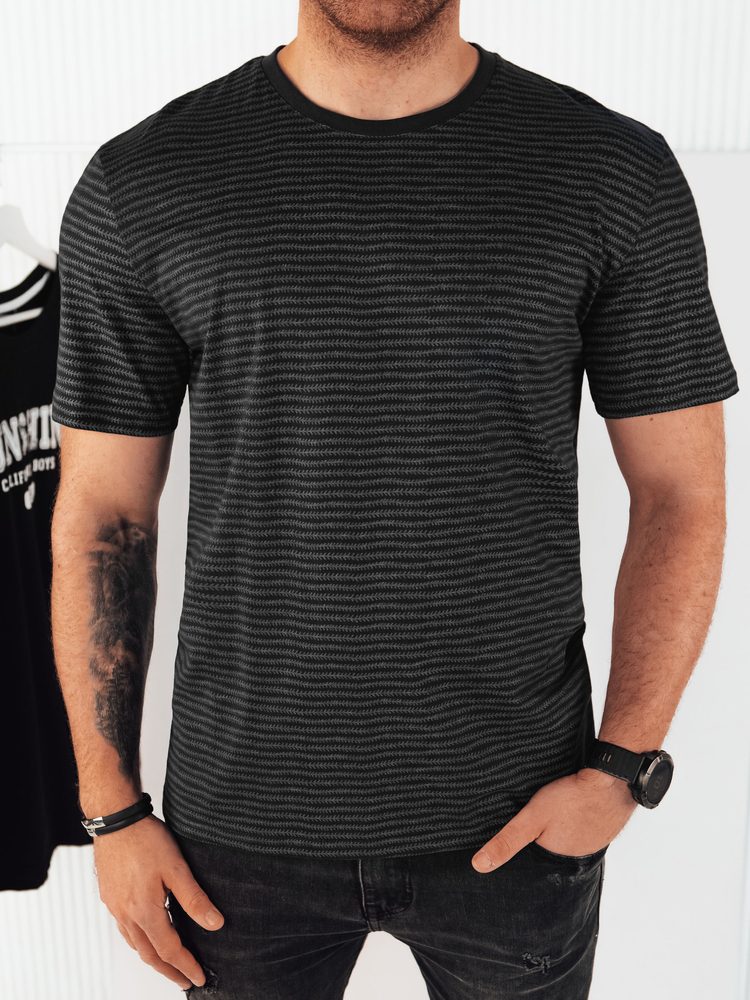 Dstreet Trendi fekete mintás póló