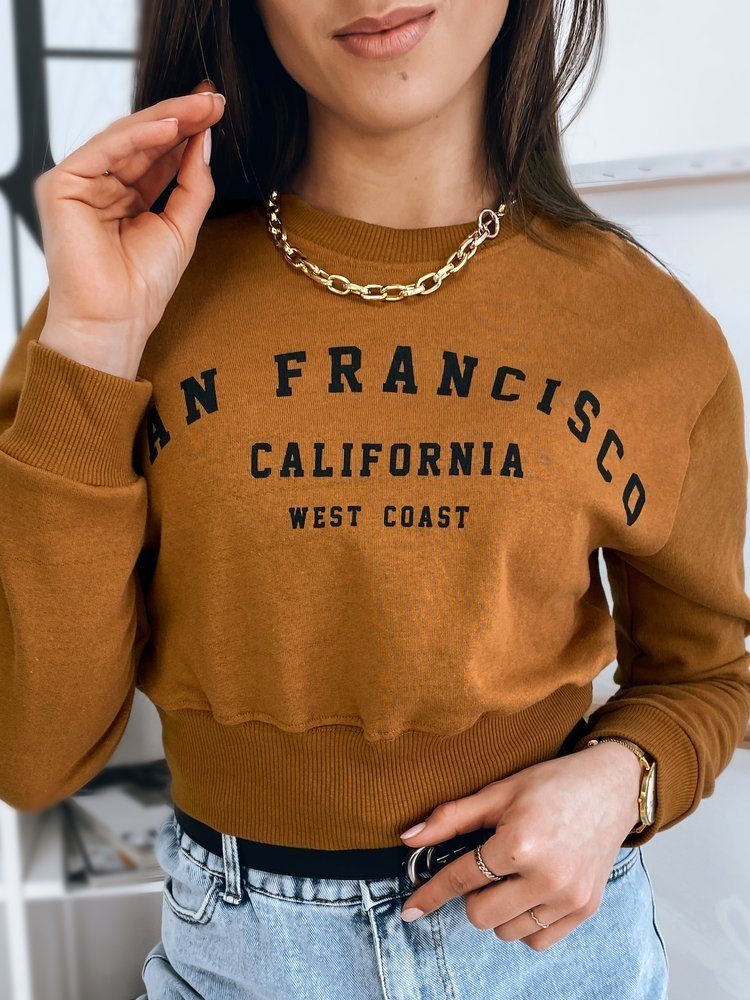 Dstreet Különleges barna női pulóver San Francisco