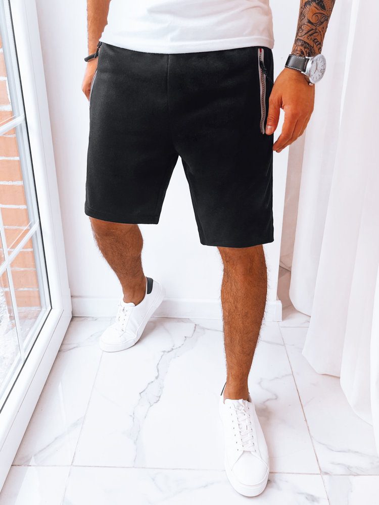 LegyFerfi Sportos fekete férfi rövidnadrág oldalsó cipzárral