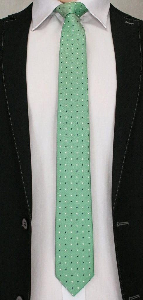 Halvány zöld színes pöttyös nyakkendő - Legyferfi.hu