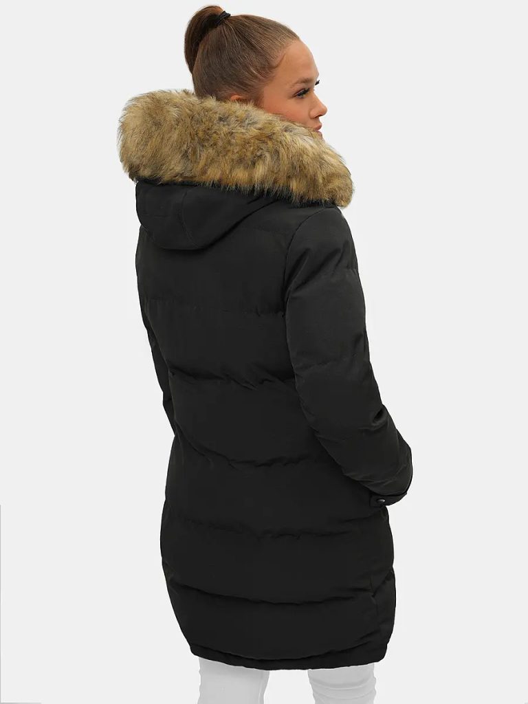 Egyedi fekete női téli kabát JS/M781/392 - Legyferfi.hu