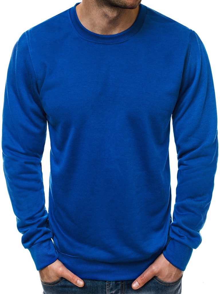 Egyszínű kék pulóver JS/22003 - Legyferfi.hu