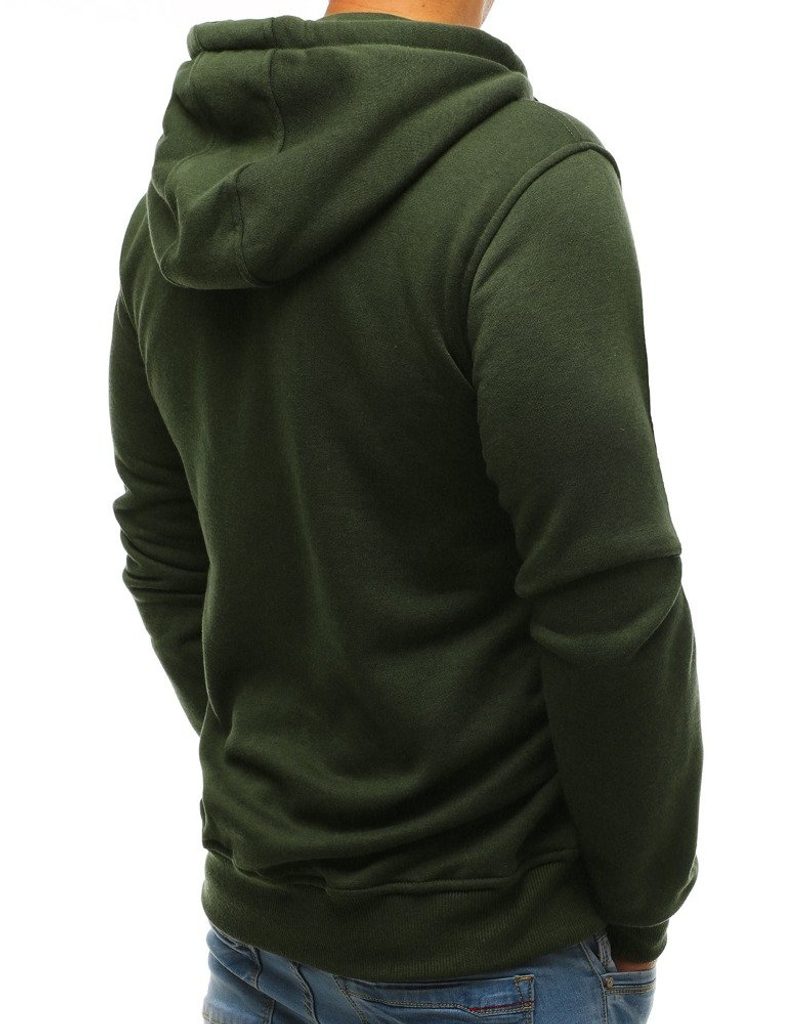Khaki zöld kapucnis pulóver - Legyferfi.hu