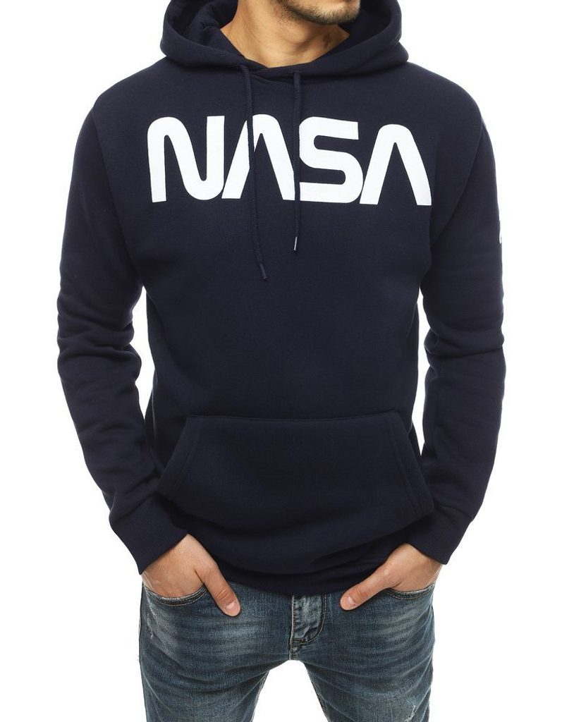 Sötét kék kapucnis pulóver NASA - Legyferfi.hu