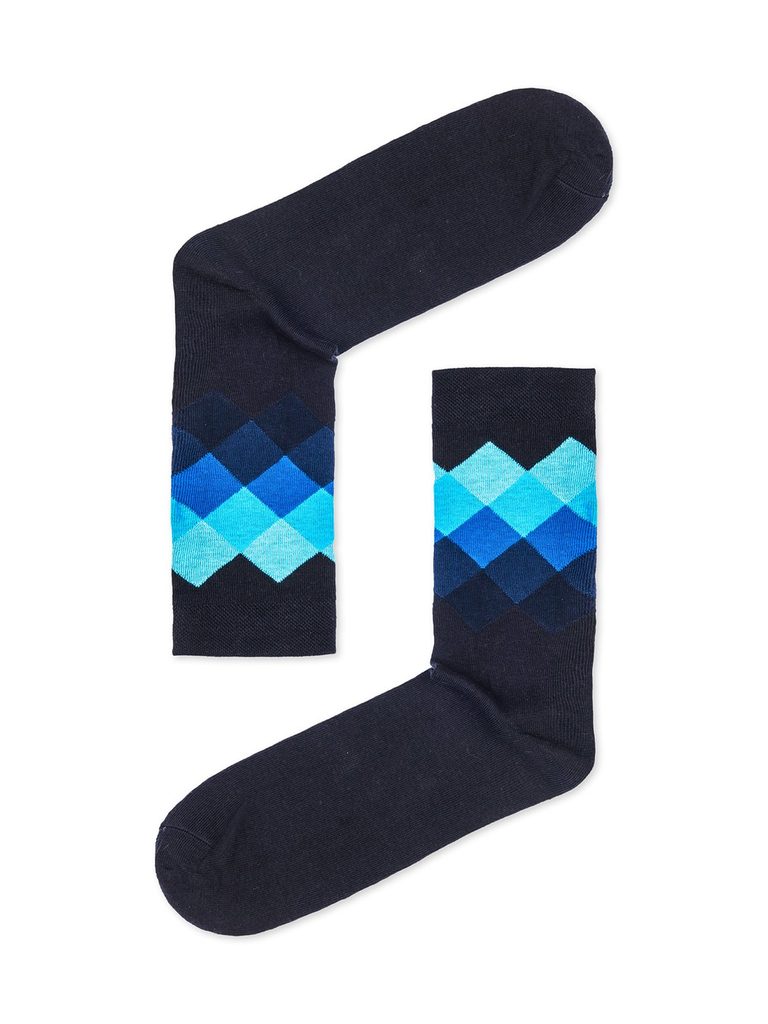 Elegáns sötét kék mintás zokni - Legyferfi.hu