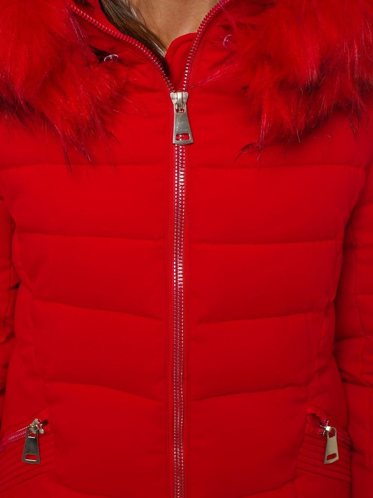 Egyedi piros női téli parka kabát O/SW029/4 - Legyferfi.hu