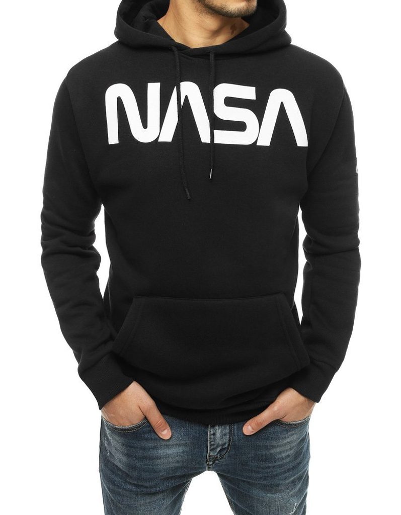 Egyedi fekete kapucnis pulóver NASA - Legyferfi.hu