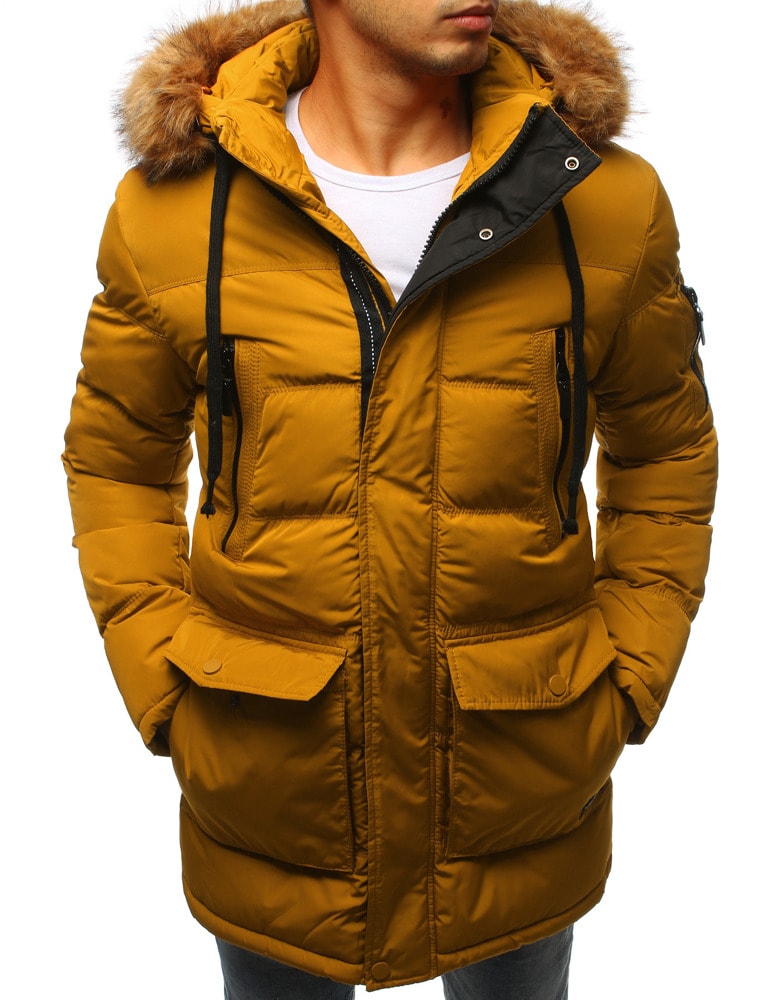 Okker sárga téli kabát - Legyferfi.hu