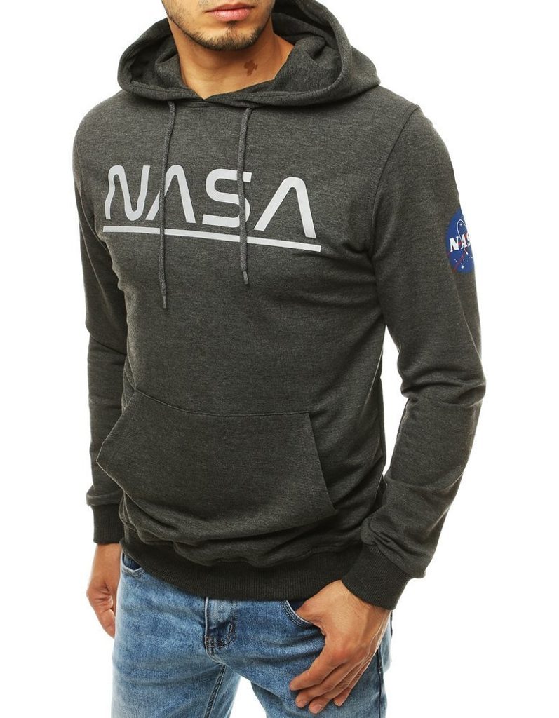 Sötét szürke kapucnis pulóver NASA - Legyferfi.hu