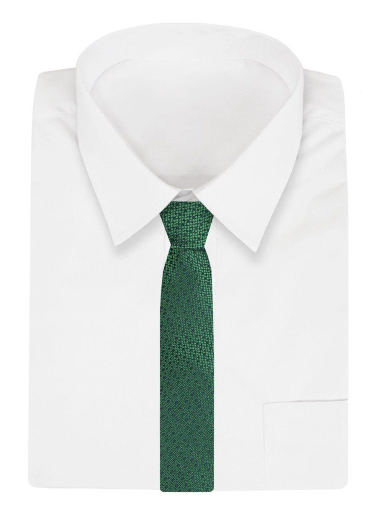 Stílusos zöld nyakkendő kék mintával Alties