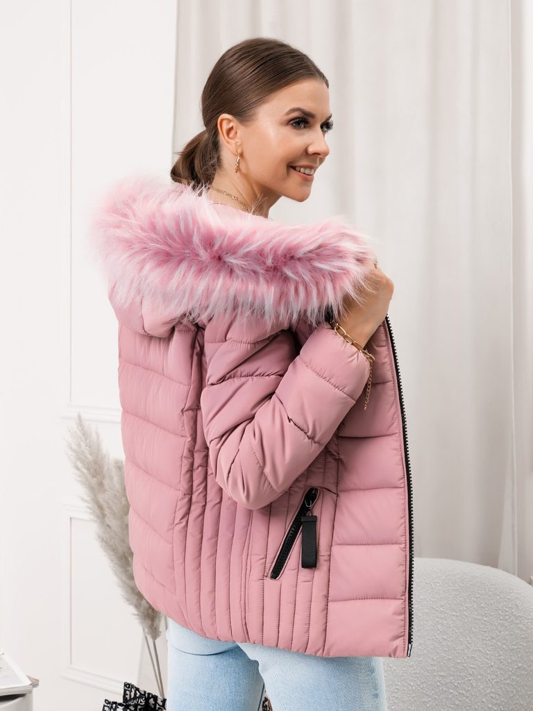 Stílusos rózsaszín női átmeneti kabát CLR019 - Legyferfi.hu
