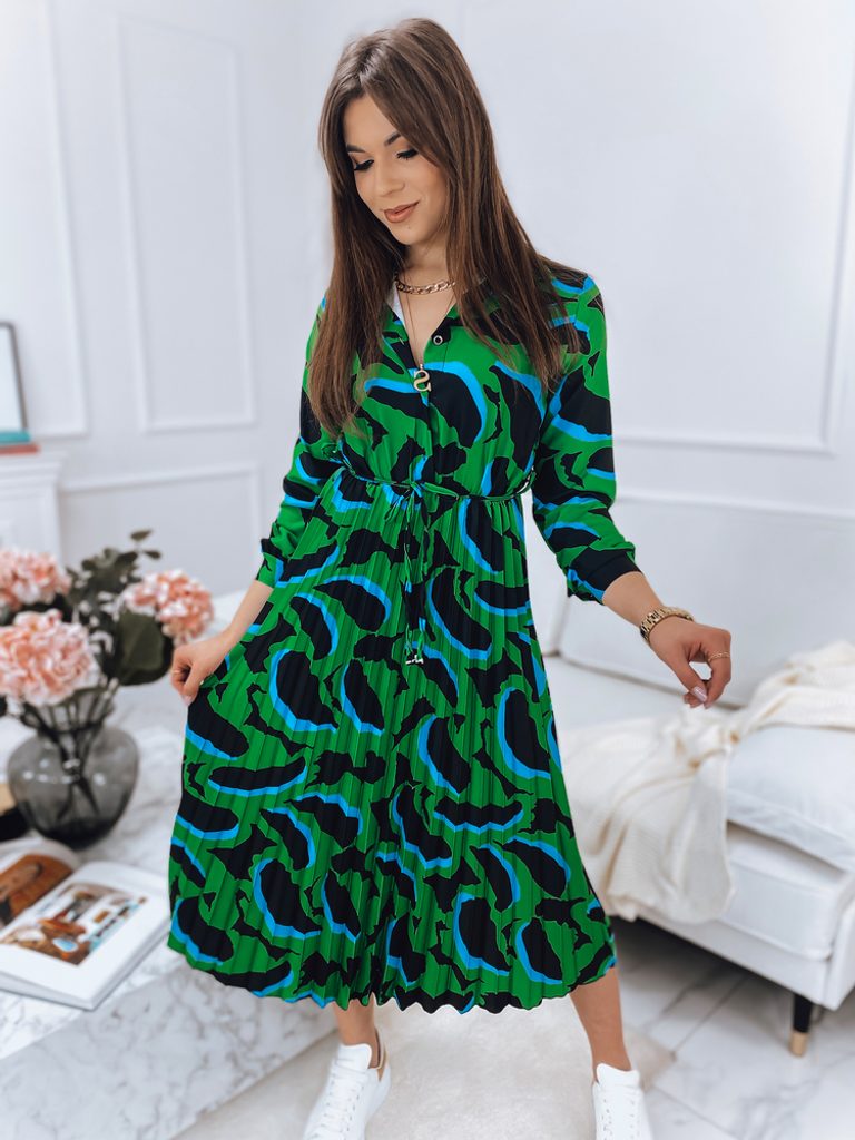 Zöld női ruha érdekes kivitelben kék árnyalattal Egzotic - Legyferfi.hu