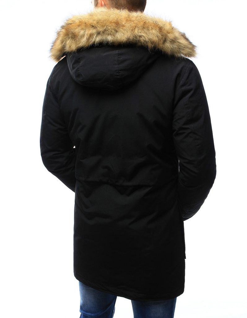 Divatos fekete téli parka kabát 1029 - Legyferfi.hu