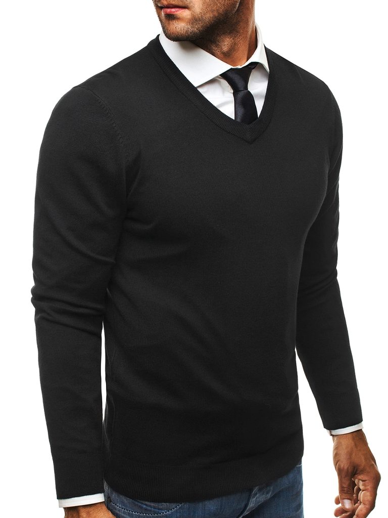 Elegáns fekete férfi pulóver BRUNO LEONI M005 - Legyferfi.hu