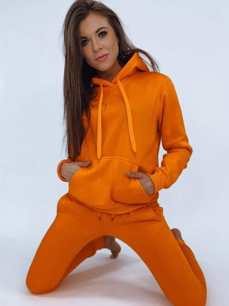 Eredeti narancs színű női kapucnis pulóver Basic - Legyferfi.hu