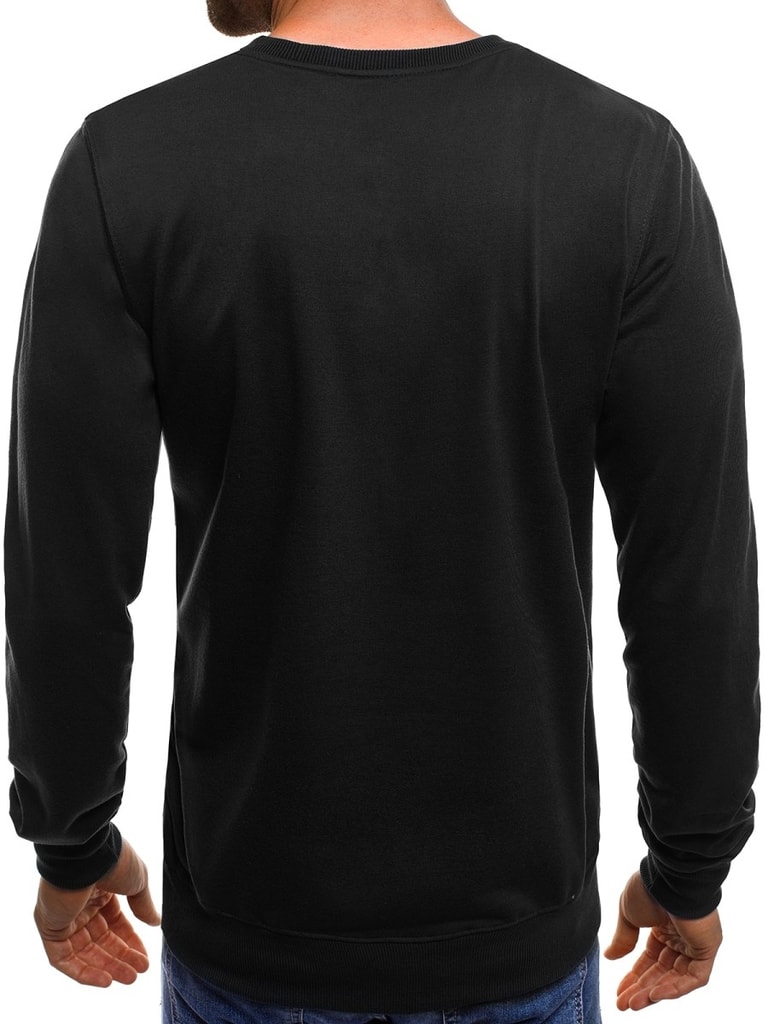Egyszínű fekete pulóver JS/2018Z - Legyferfi.hu