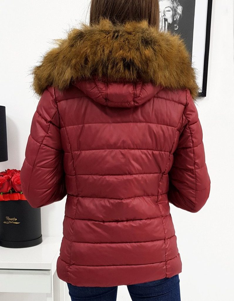 Egyedi bordó női téli kabát ESTELLA - Legyferfi.hu