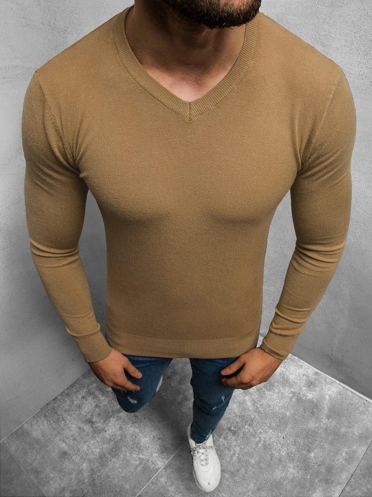 Egyszerű barna pulóver TMK/YY03/7 - Legyferfi.hu