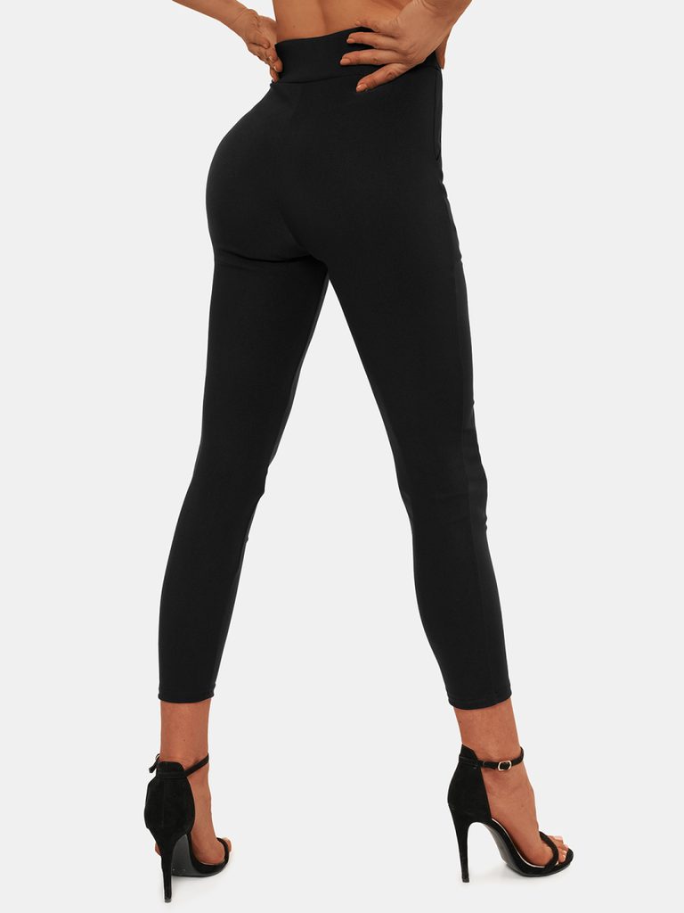 Elegáns fekete női leggings applikációval O/TS222/1 - Legyferfi.hu