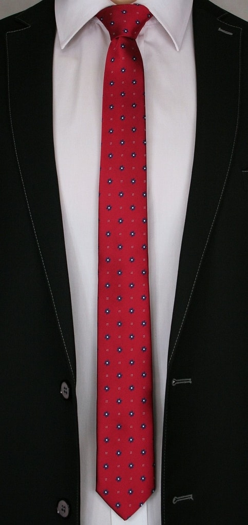 Piros mintás nyakkendő - Legyferfi.hu