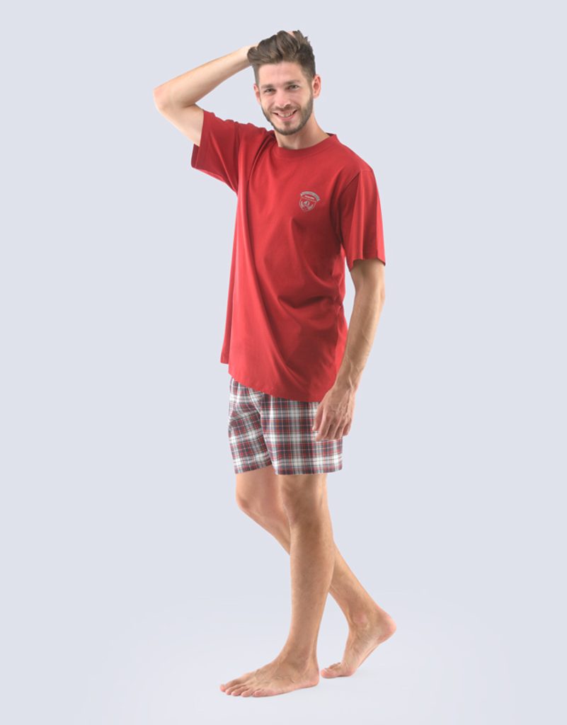Látványos rövid piros pizsama szett Albert - Legyferfi.hu