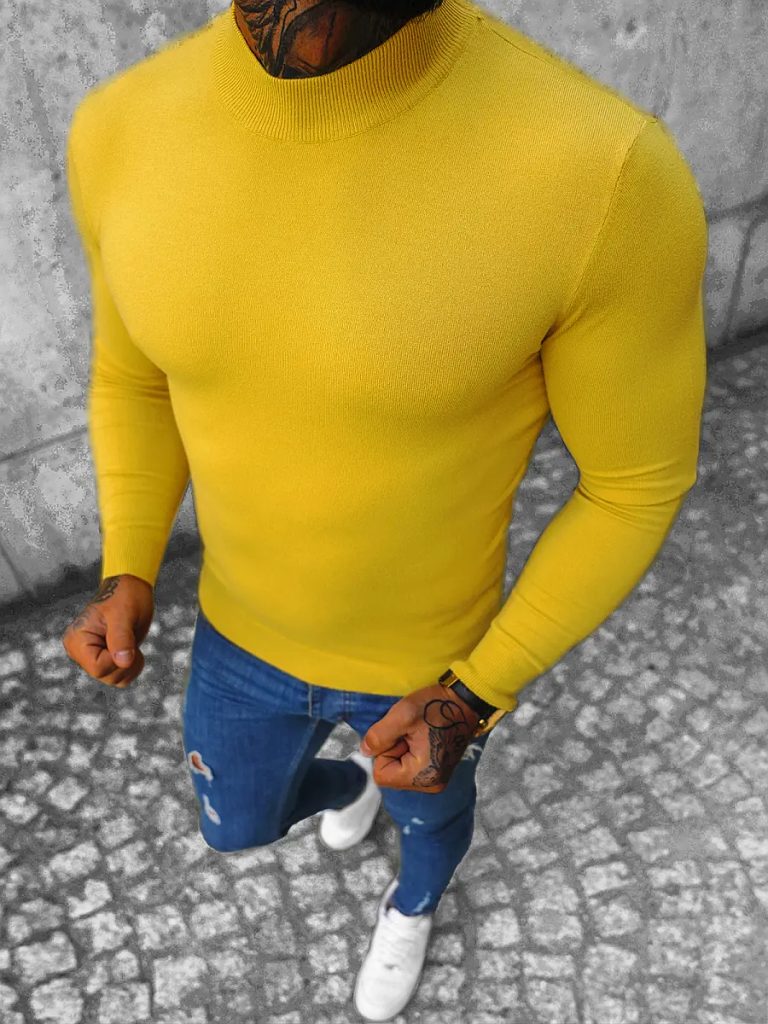Elegáns sárga pulóver NB/MMB603/9 - Legyferfi.hu