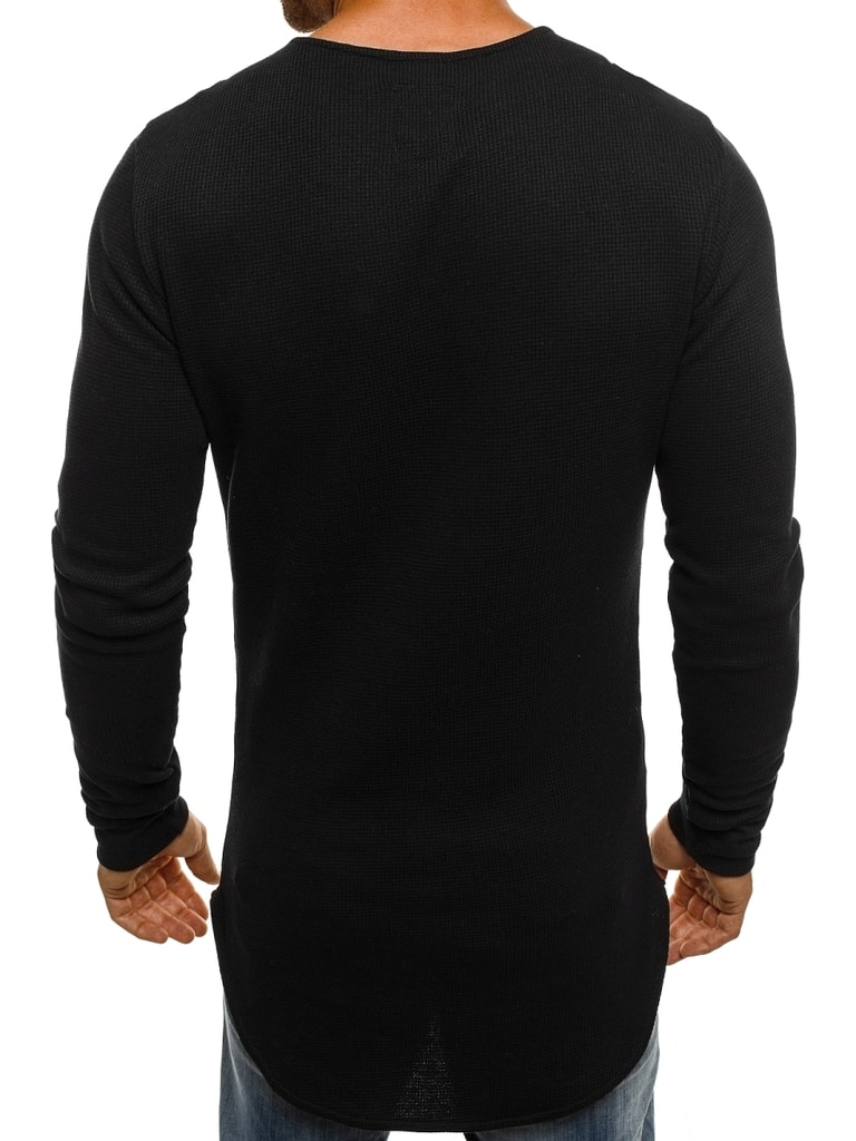 Stílusos fekete hosszított póló ATHLETIC 1165 - Legyferfi.hu