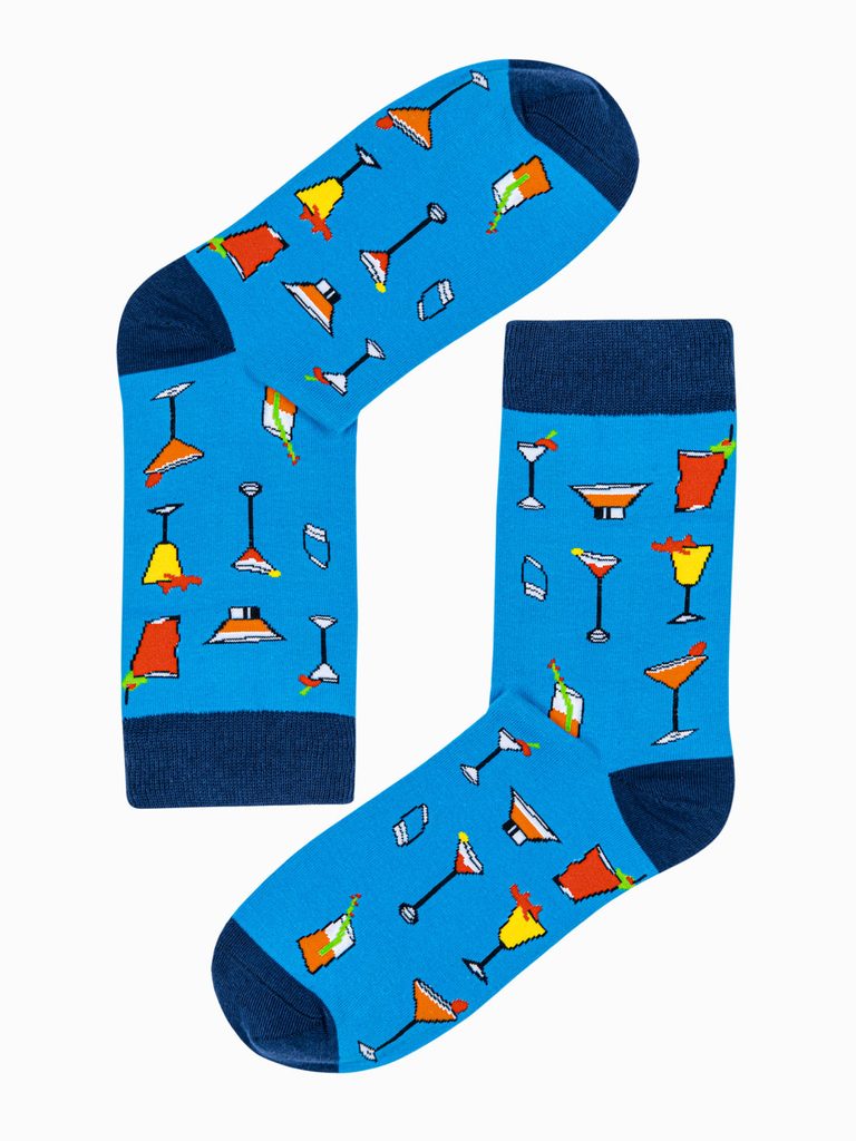 Trendi kék mintás zokni- Ital U186 - Legyferfi.hu