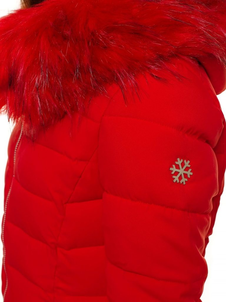 Egyedi piros női téli parka kabát O/SW029/4 - Legyferfi.hu