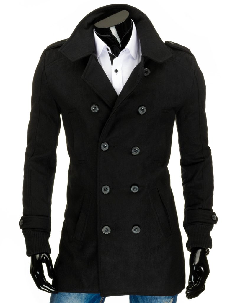 Elegáns fekete kétsoros kabát - Legyferfi.hu