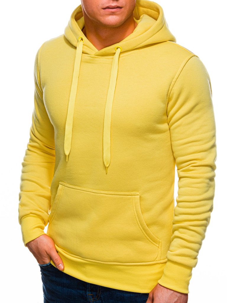Halvány sárga kapucnis pulóver B873 - Legyferfi.hu