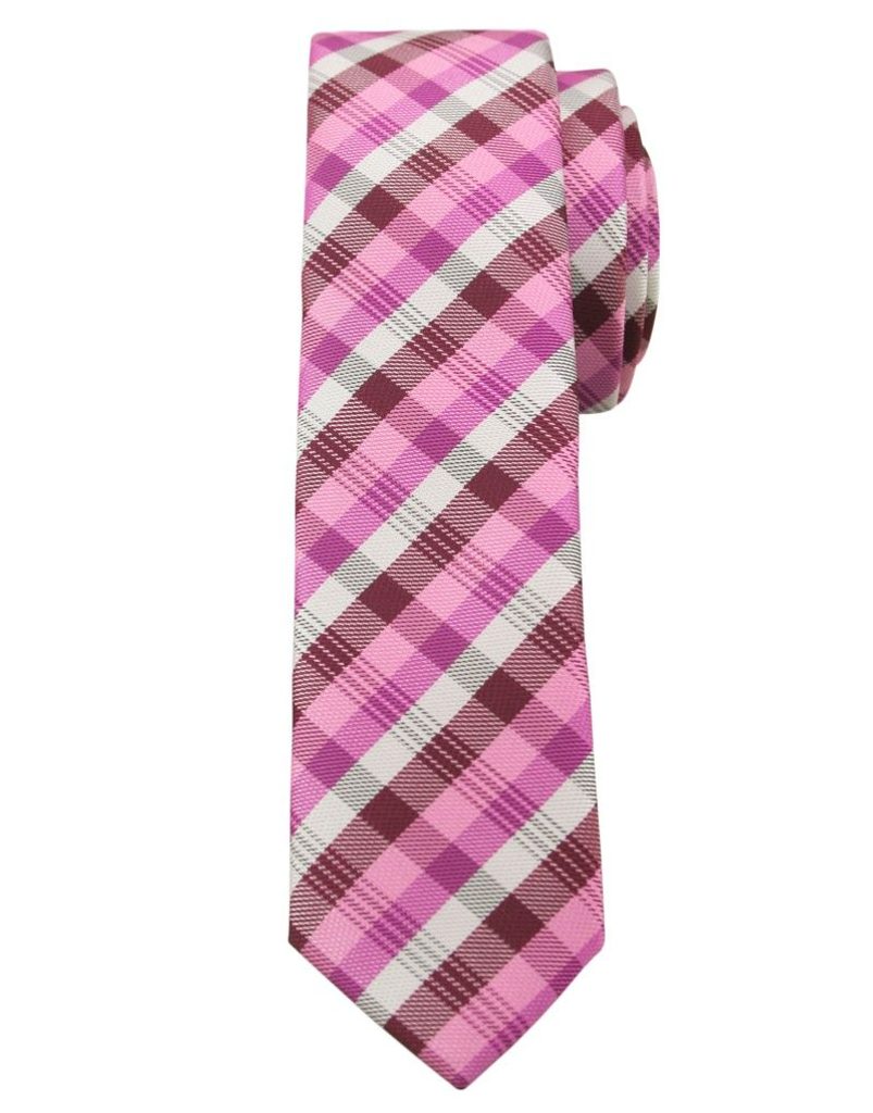 Rózsaszínű kockás mintás nyakkendő - Legyferfi.hu