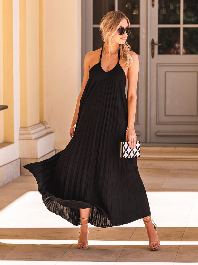 Stílusos fekete női nyári ruha DLR064 - Legyferfi.hu