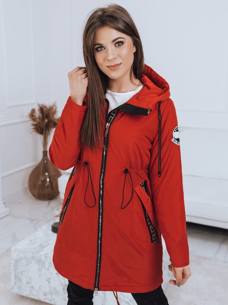 Gyönyörű piros női parka kabát Veroni - Legyferfi.hu