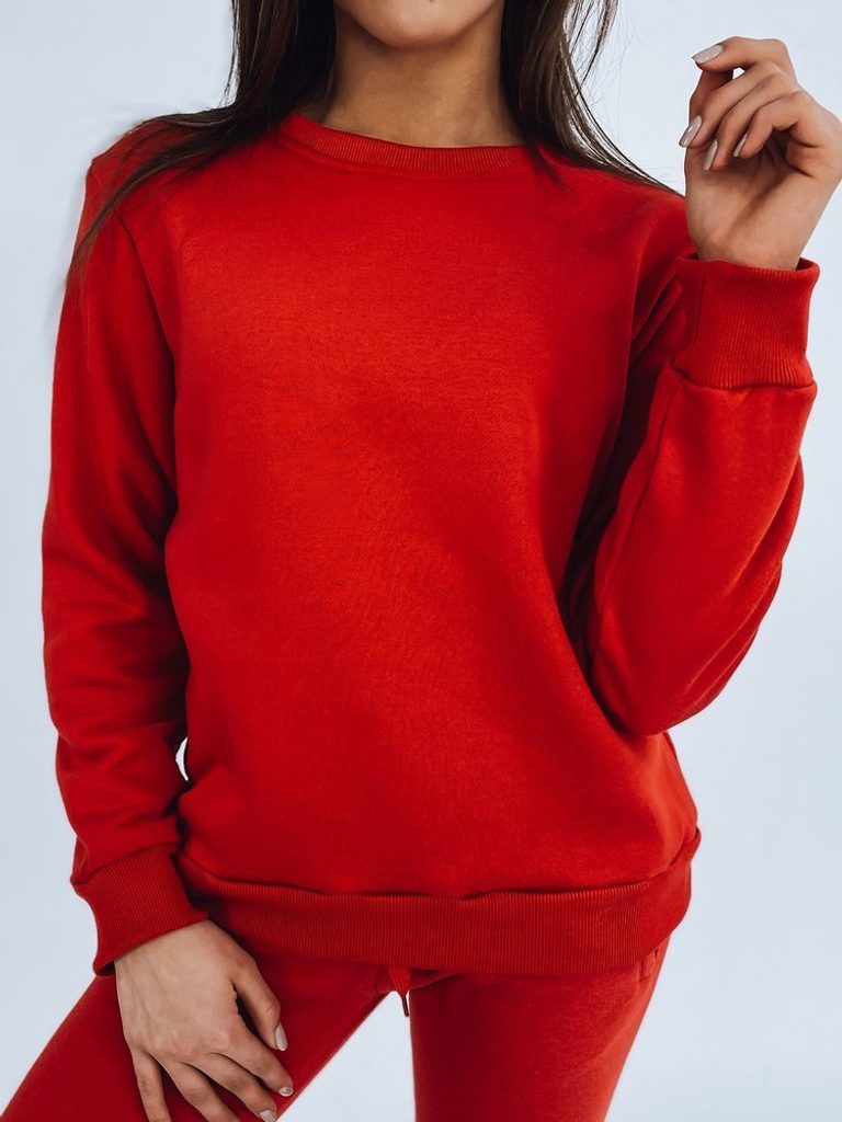 Egyszerű piros női pulóver Fashion II - Legyferfi.hu