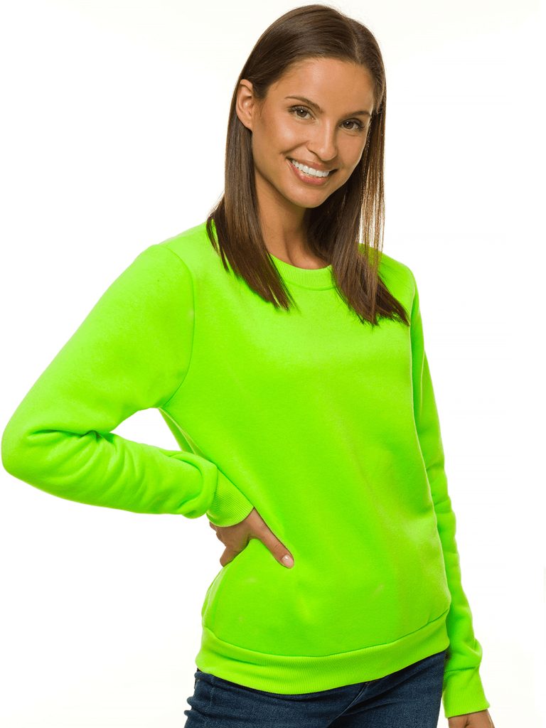 Kényelmes neon zöld női pulóver JS/W01Z - Legyferfi.hu