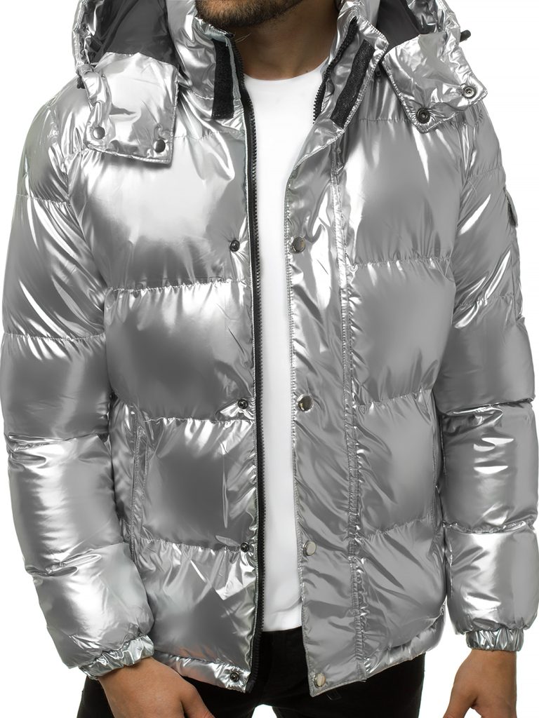 Egyedi fényes hatású ezüst színű dzseki JB/JP1165/2 - Legyferfi.hu