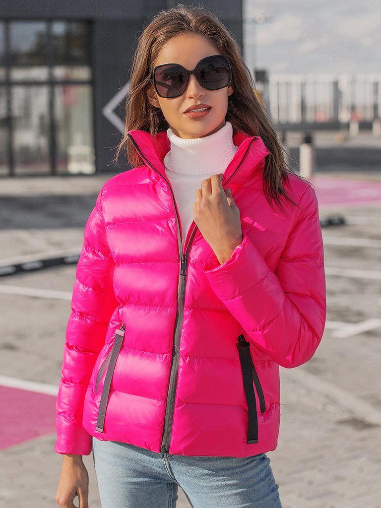 Divatos rózsaszín női kabát JS/M23061/1Z - Legyferfi.hu