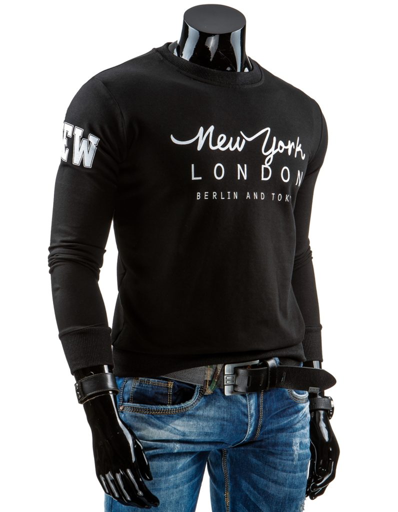 Fekete férfi pulóver NEW YORK - Legyferfi.hu