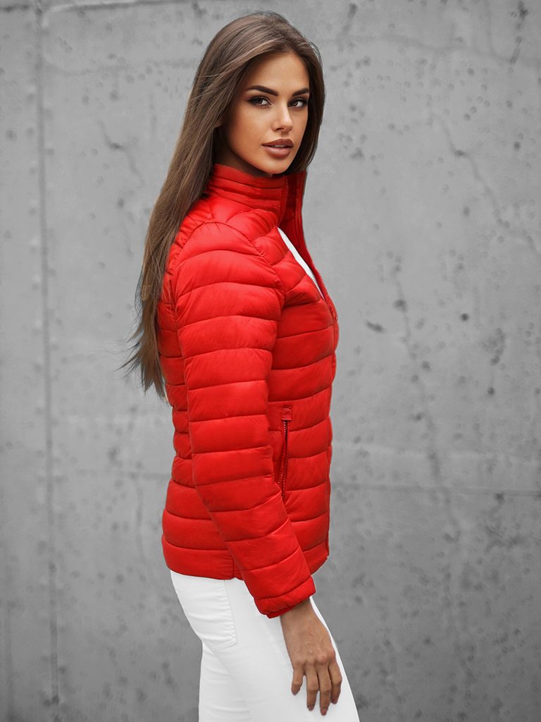 Modern piros női kabát JB/JP1141Z - Legyferfi.hu