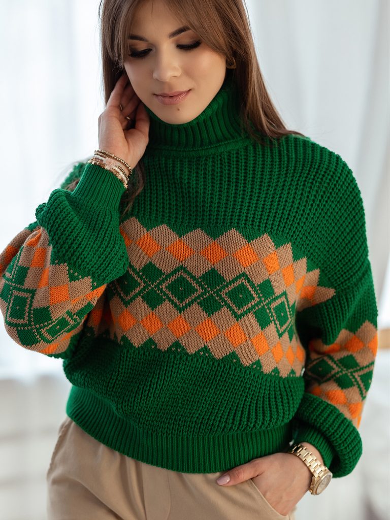 Csodálatos zöld női pulóver Laloni - Legyferfi.hu