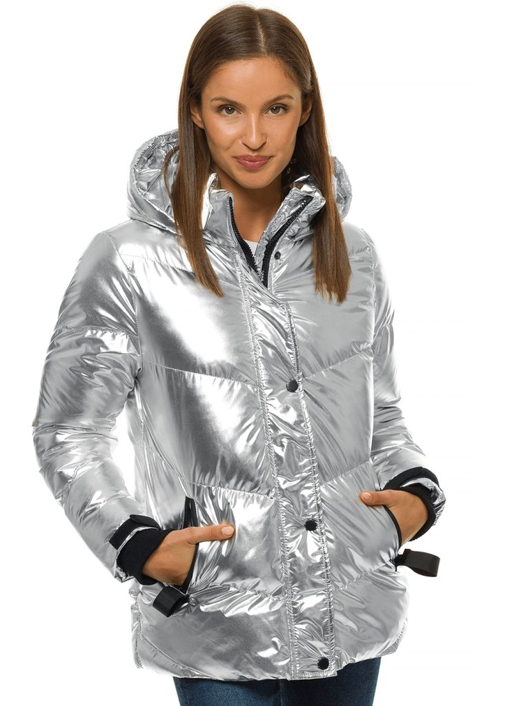 Egyedi ezüst női téli kabát JS/M23065/4 - Legyferfi.hu