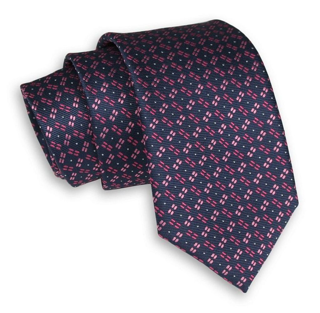 Sötétkék-rózsaszín mintás nyakkendő - Legyferfi.hu