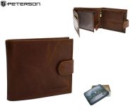 Barna bőr férfi pénztárca Peterson