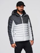 Divatos grafit-fehér steppelt kabát V3 JALP-0206