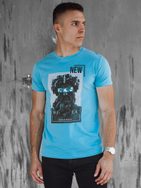 Türkizkék póló érdekes lenyomattal