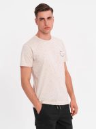 Divatos bézs férfi póló V2 nyomtatással TSFP-0186