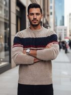 Egyedi vastag bézs pulóver