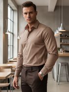 Basic bézs férfi ing